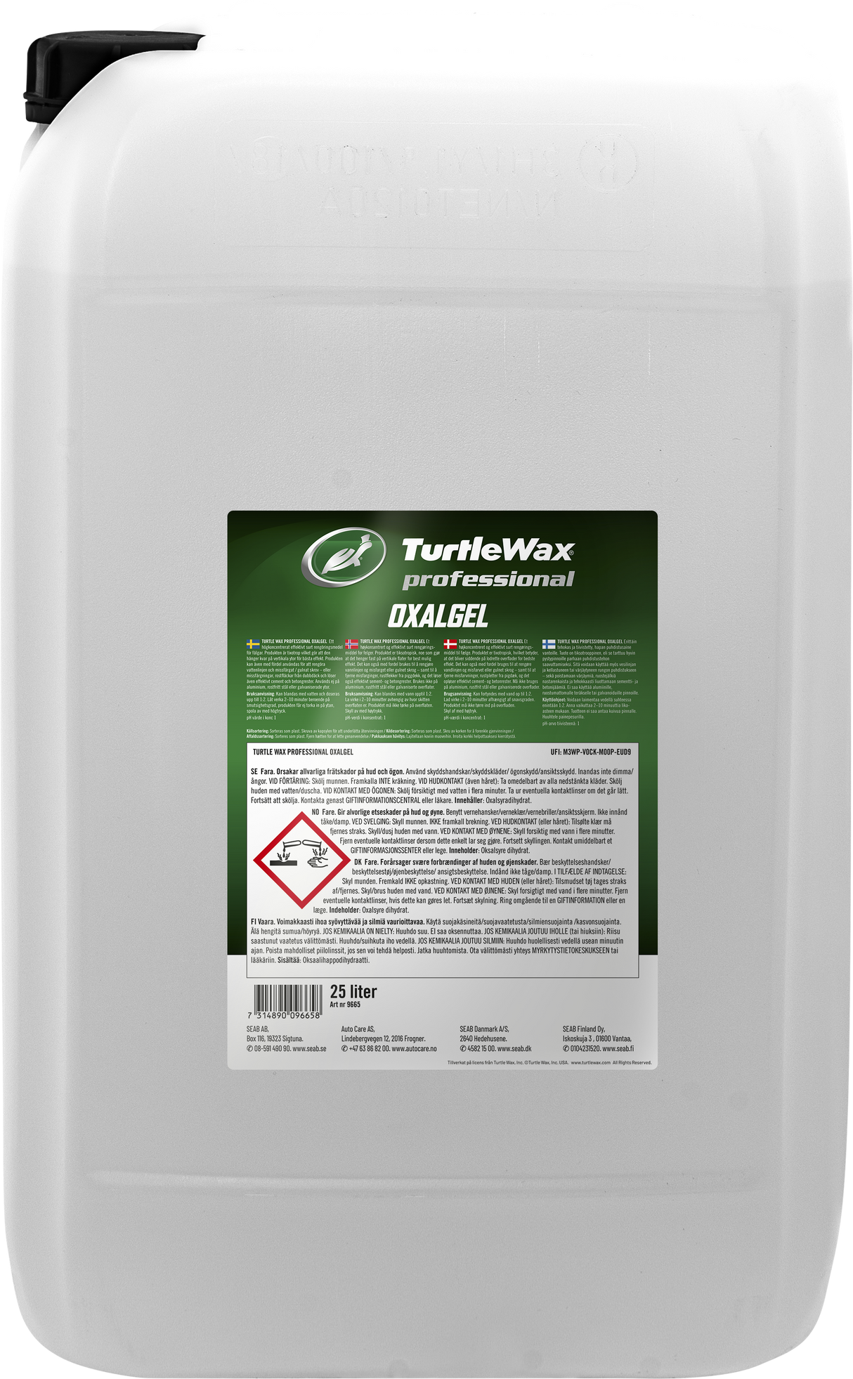 Turtle Wax Pro Oxal Gel 25L