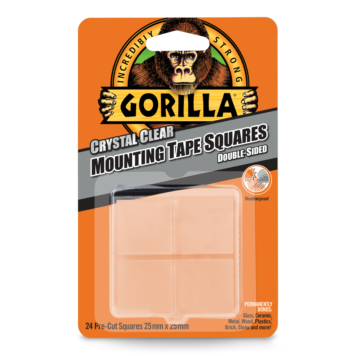 Gorilla monteringstape firkanter 24 stk. 2,5 x 2,5 cm